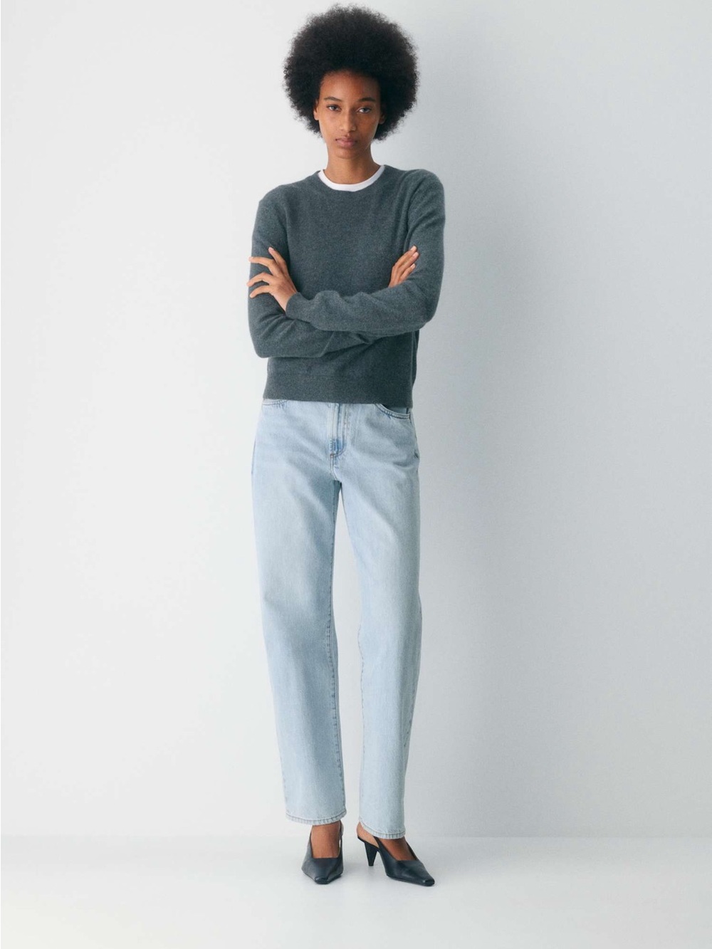 Denim Forum Light Blue Straight Leg Jeans - Women